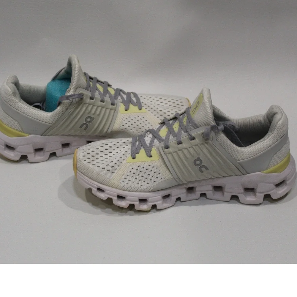On Running Cloudswift Running Shoes Womans‎ 8.5 White Yellow Lace Up Athletic
